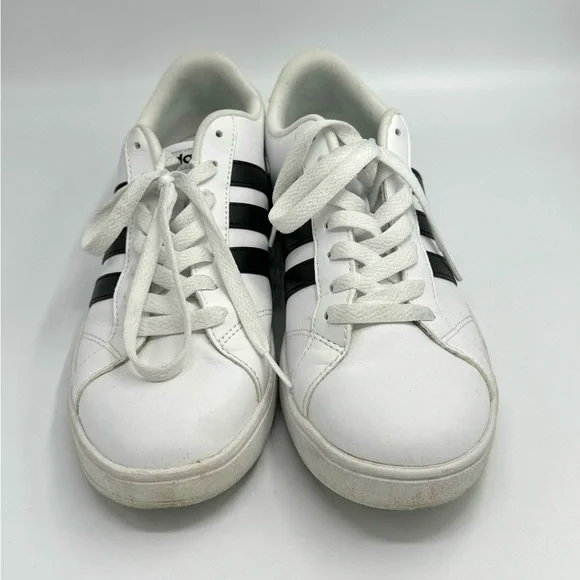 Adidas Neo Cloudfoam Classic white with black stripe sneakers women’s 9 - Picture 4 of 11